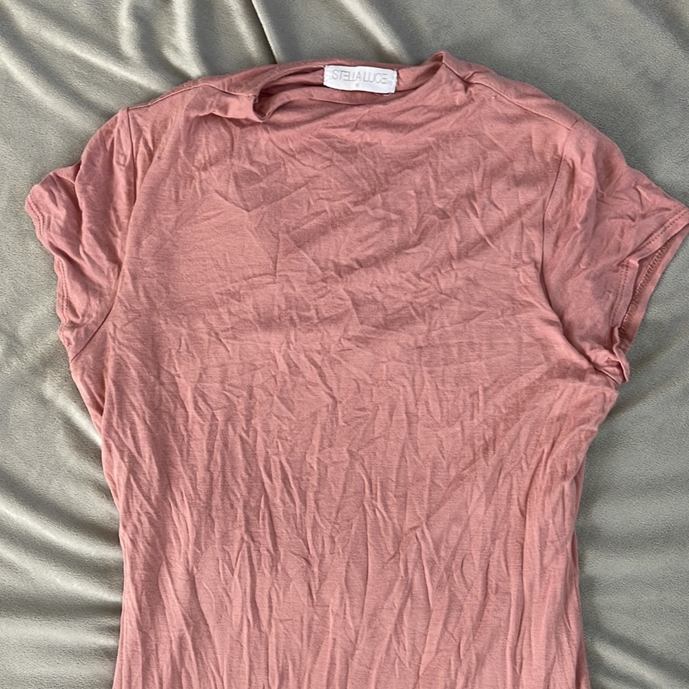 Blush Link Stella Luce Body Con High Neck Tshirt Dress